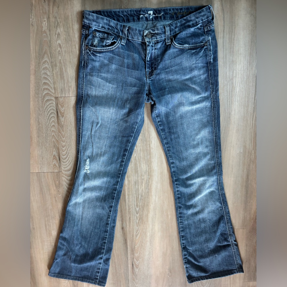 Y2K Lowrise 7 For All Mankind Dark Blue Bootcut Jeans in size 29 - Picture 4 of 7